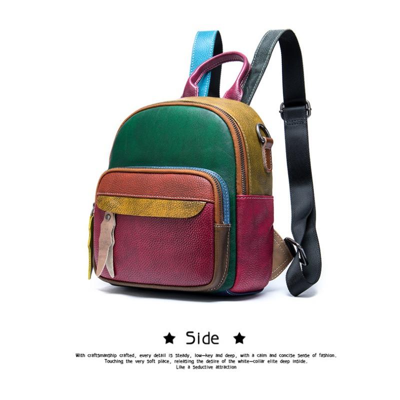 Genuine Leather Rubbed Vintage Women's Shoulder Bag Trendy Backpack