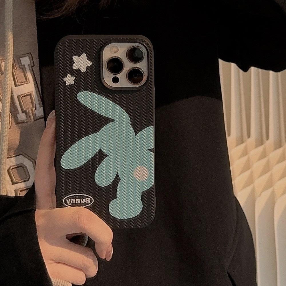 The minimalist rabbit phone case is suitable for iPhone 13, iPhone 15, iPhone 16 Pro Max