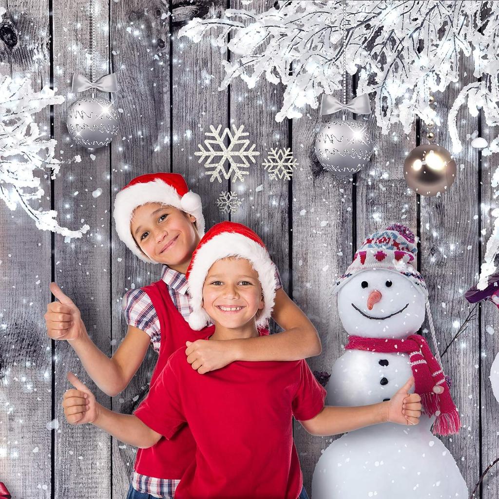 Blue Christmas background photography  winter snowman happy party  New Year props polyester background