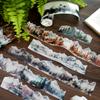 Journal GO 5x200cm Forest Mountains and Rivers PET Tape Landscape Stickers DIY Scrapbooking Diary Planner Masking Tape