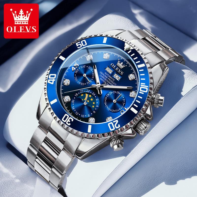 Olis Herren Automatikuhr Ewiger Kalender Daytona Panda Eye Mechanische Uhr