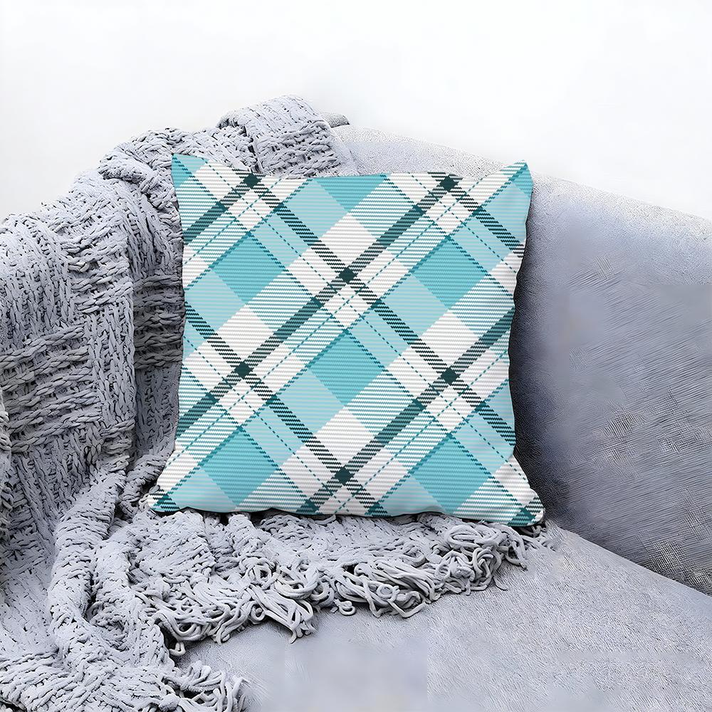 Classic Plaid Pattern Cushion Cover Premium Comfort Reversible Pillow Cove Two In One Design for Any Room Car Interior