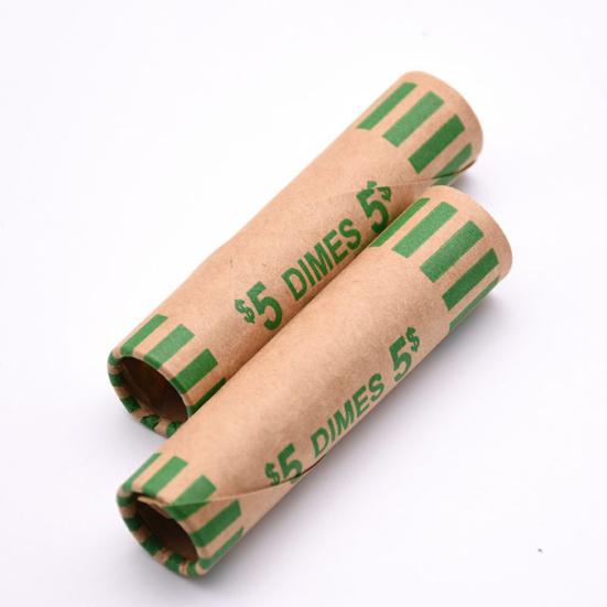 10Pcs Preformed Coin Wrappers Assorted Color-Coded Rolls Quarters Pennies for Banks Retail Stores Coin Exchanges