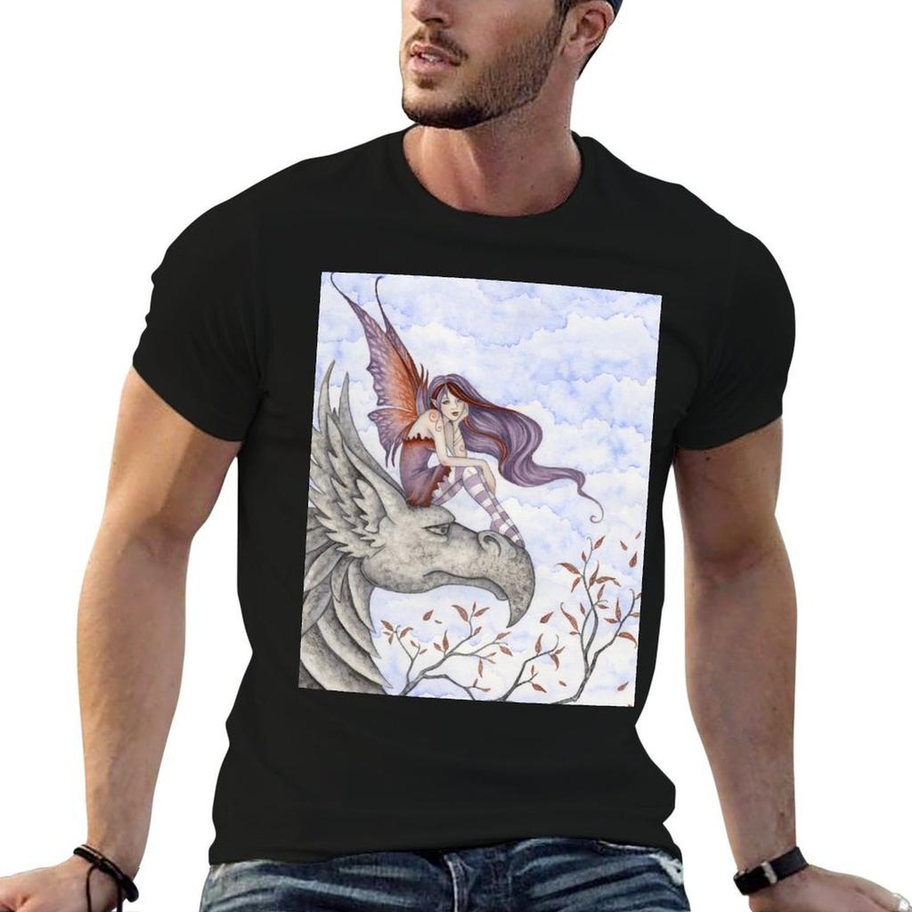 Gryphons Perch T-Shirt T Shirts for Man Graphic Vintage T Shirt Print T Shirt Man Casual T-shir