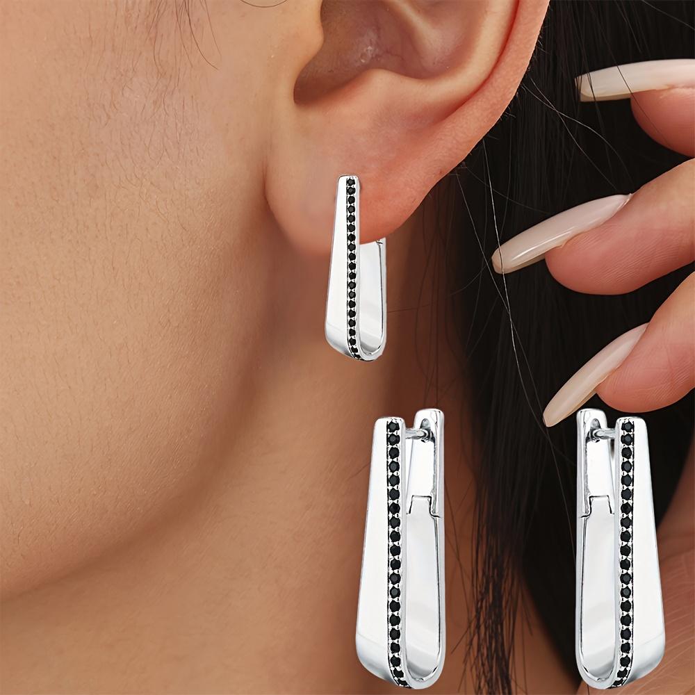 Black Awn Black Jewelry Hoop Earrings for Women Hoop Ear Gift Earring