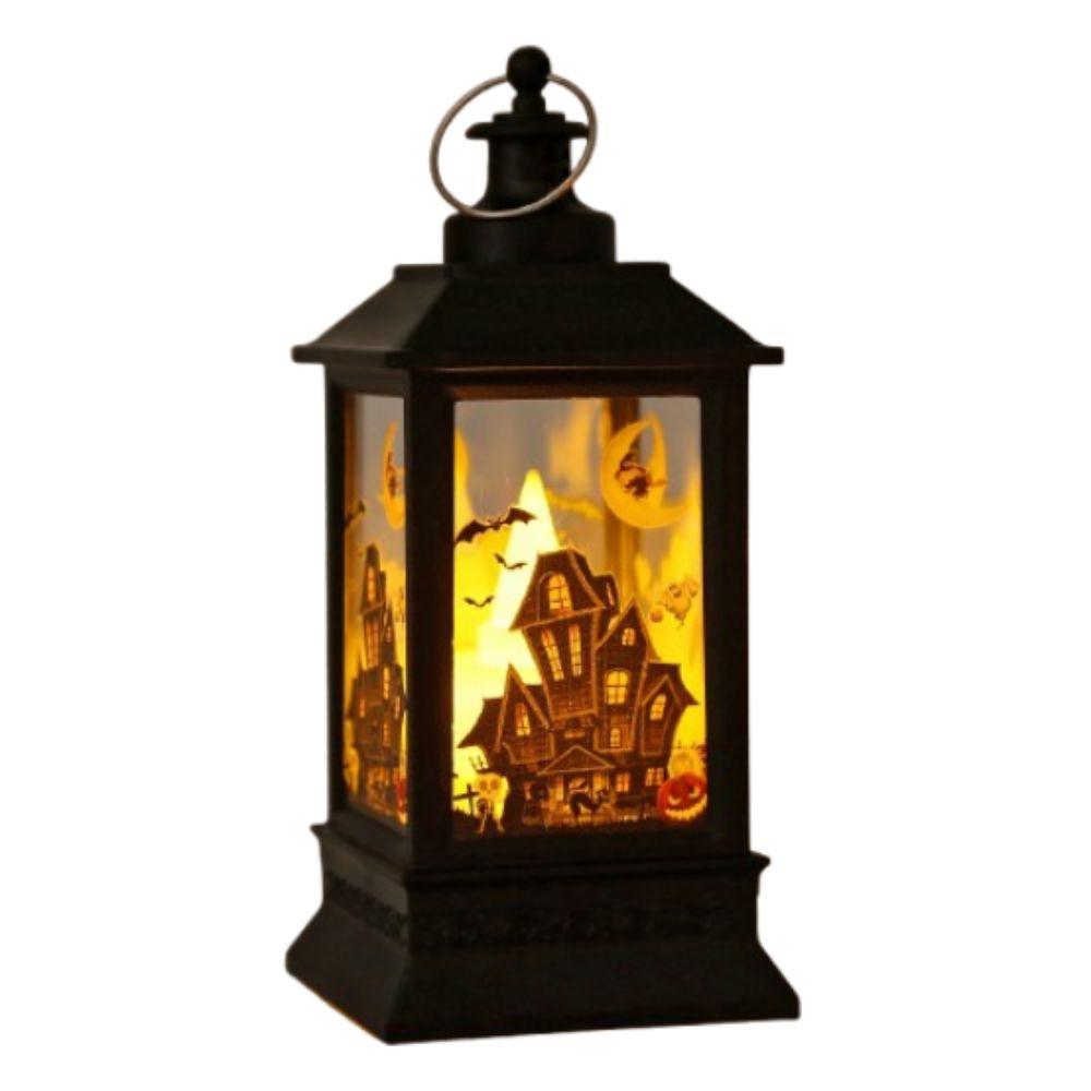 Witch Skull Castle LED Pumpkin Lantern Retro Halloween Wind Lantern  Party Supplies