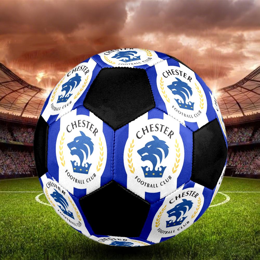 Chesterfield F.C Indoor Soccer Ball Colorful Machine Stitched PVC Size 5 Team Training Competition Ready Durable High-Bounce Cool Sports Gift
