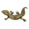 Ready-to-Display Metal Lizards Figurine Requiring No Assembly, with Curled Tail and Scale Texture for Desks or Shelves