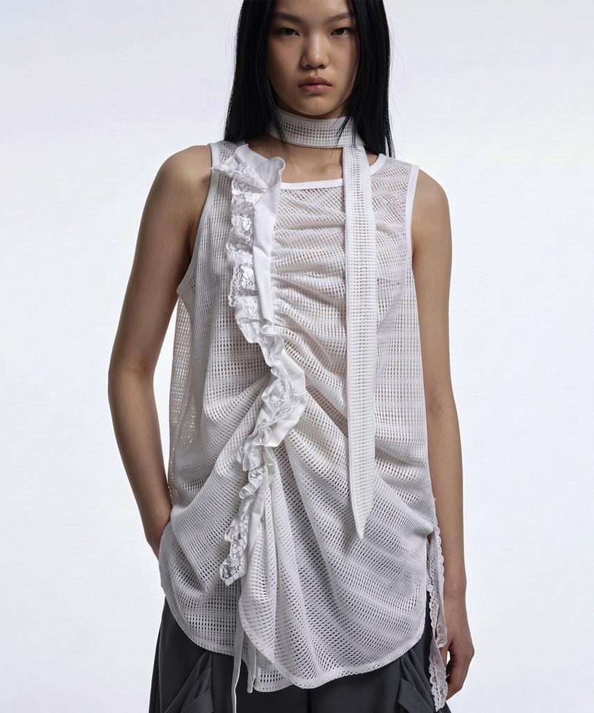 Jeongdo Mash Flowing Sleeveless. White