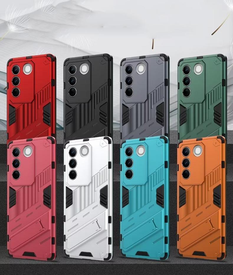 For Vivo T1 V25 V27 Pro Y21 Y21S Y21T Y33S Y33T V25e V27e Y35 Y22 Y22S Y16 Y77 IQOO11 Pro 4G 5G Case Shockproof Hard Armor Stand Phone Case Back Cover