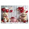MOON.QG Valentine's Day Decoration Photo Background Candy Shop Teddy Bear Rose Soad Backdrops For Photography Studio Photozone
