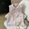 Vest Jacquard High-end Retro Embroidery Small Crew Neck Button Top Cardigan Vest