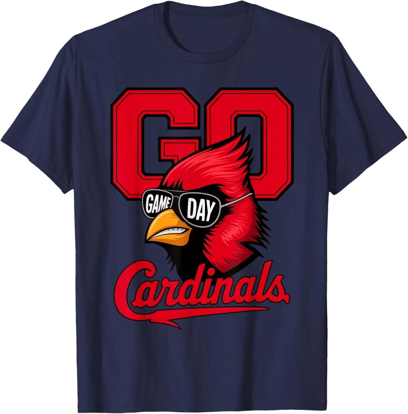 Retro Go Cardinals Game Day Gifts for Men Women T-Shirt 4XL