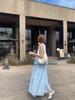 Women's Summer Two-Piece: 3D Bow Vest & High Waist A-Line Midi Skirt