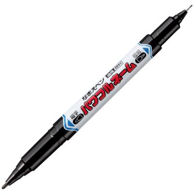 Mitsubishi Pencil Sign Powerful Name Extra Fine Fine Oil-Based Pen, Twin, + Tip, Black, 10-Pack