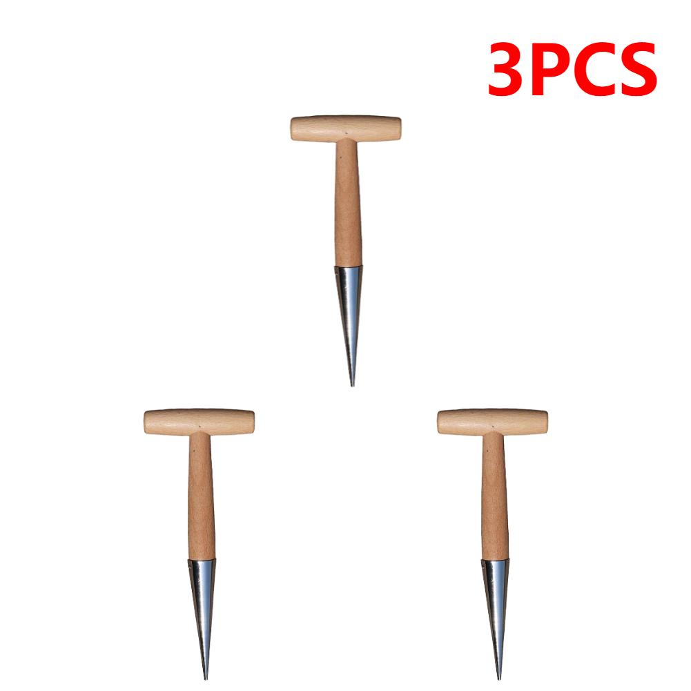 2-5PCS Hand Dibber Stainless Steel Sow Dibbler With Wood Handle For Sowing Seeds Transplanting Plants Planting Bulbs Digging