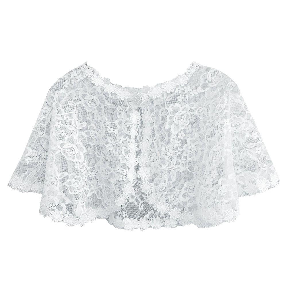 Short Kids Shawls Tulle Mesh Wraps Fashion Lace Cape Cover  Children Girls
