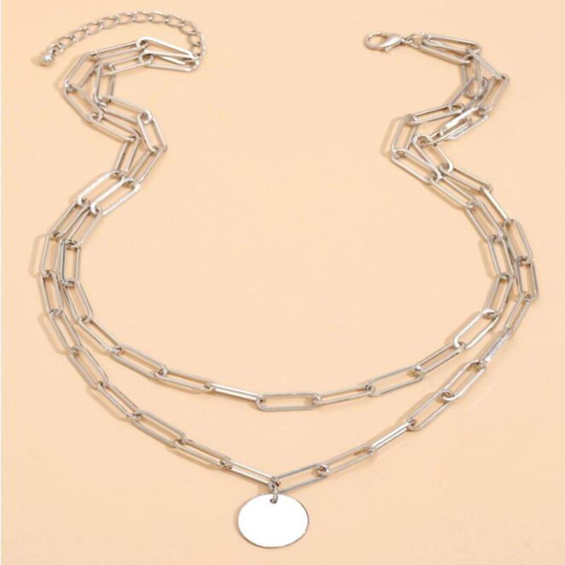 Vintage Round Charm Layered Necklace Women's Jewelry Layered Accessories for Girls Clothing Aesthetic Gifts Fashion Pendant 2024