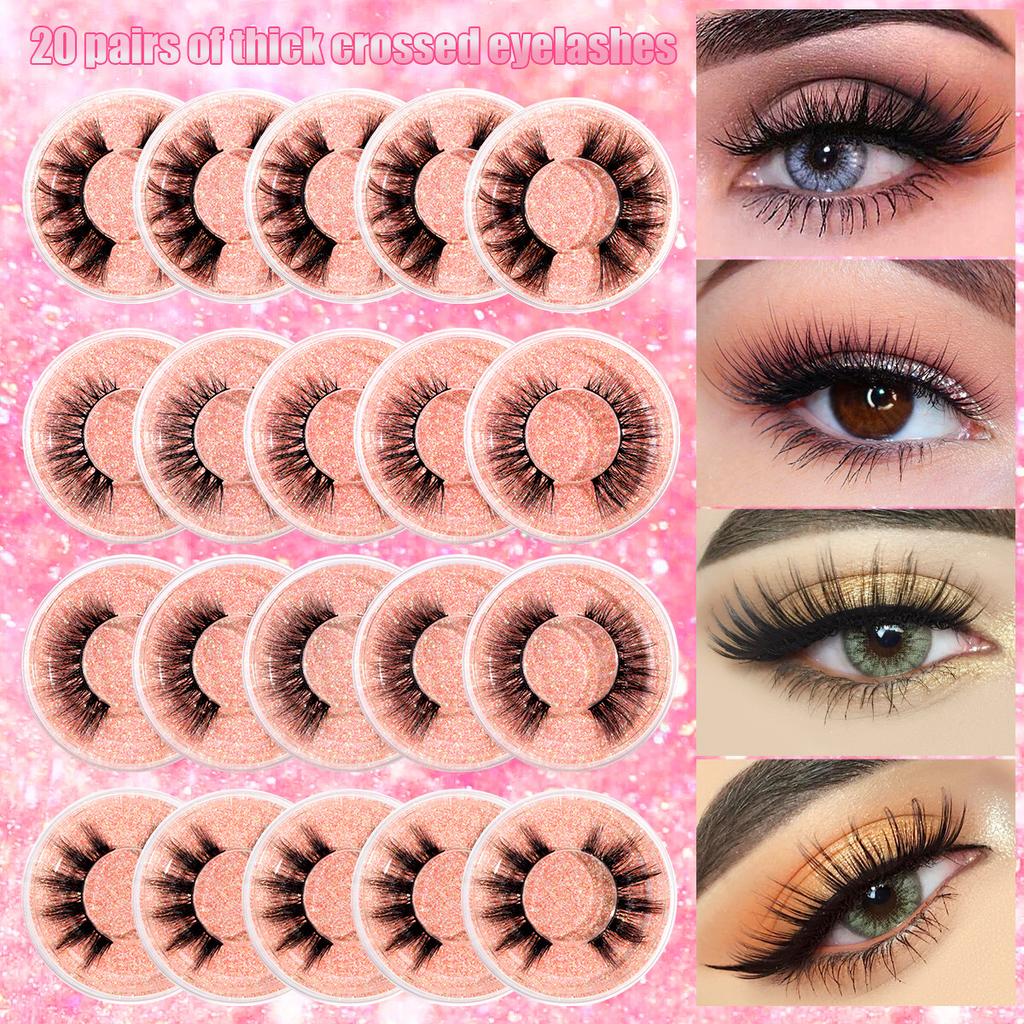 20 Boxes Mixed With Thick Exaggerated False Eyelashes, Thick Eyelashes, Naturally Curled Eyelashes.
