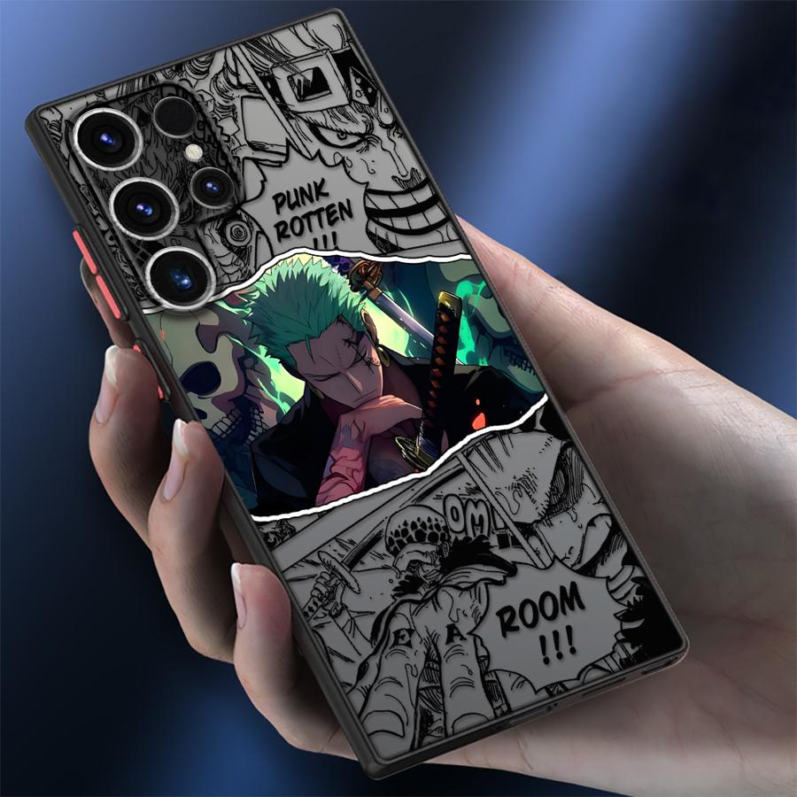 One Piece Anime Luffy Funda Back Phone Cover Case for Samsung Galaxy S23 FE S21 S20 FE Note 20 Ultra 10+ S25 Ultra S24 Plus S26