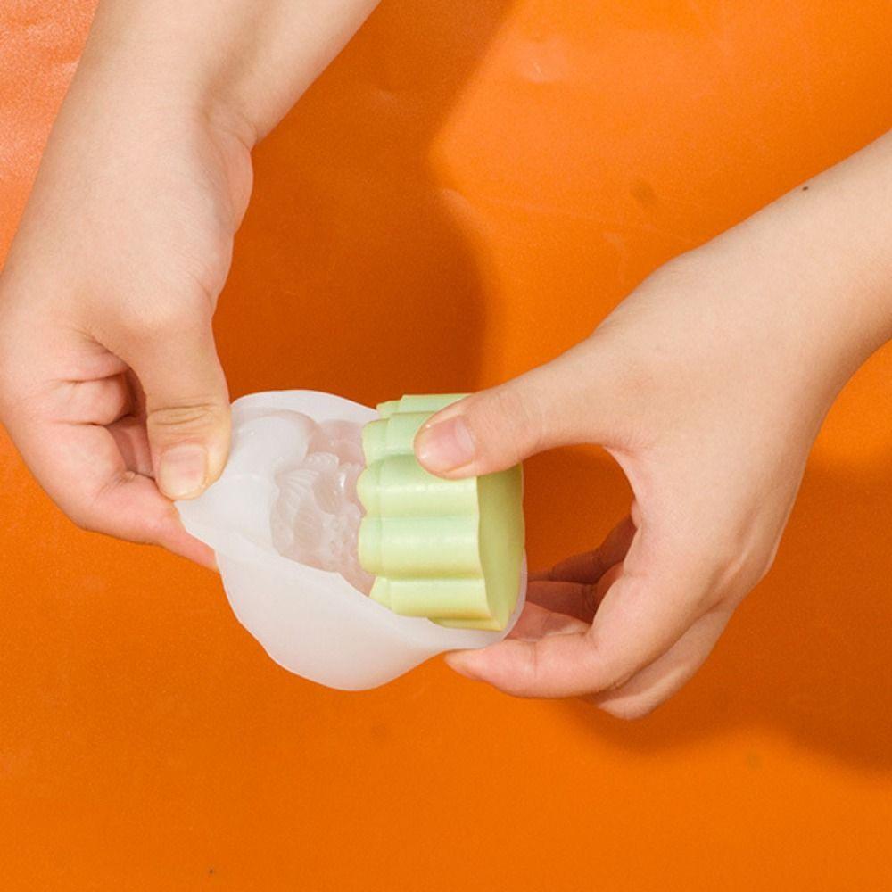 3D Flower Mooncake Mold Chinese Style Festival Pastry Mould  for Dessert Pastry Candle