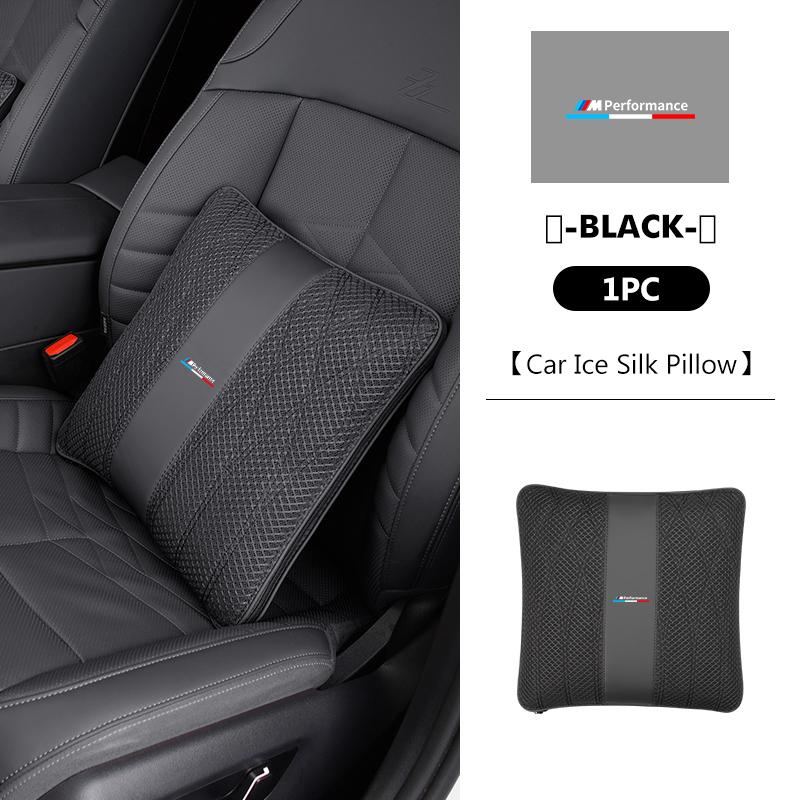 

For BMW Car Headrest Pillow Cushion Lumbar Lce Silk Fabric Sofa Pillow Quilt 1 3 5 Series X1 X3 X4 X5 X7 G20 G38 F20 F39 F48 E46