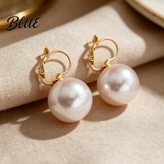 Eye-catching Earrings 1 Pair Faux Pearl Dangle for Women Gold
