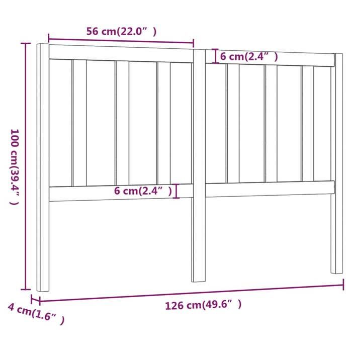 VidaXL Tête de Lit Meuble de Chambre à Coucher Tête de Cadre de Lit Accessoire de Lit Double Intérieur Marron Miel 126x4x100 817733