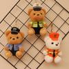 Cute Cute Traffic Police Bear Pendant Plush Toys Fire Police Bag Hanging Keychain Doll