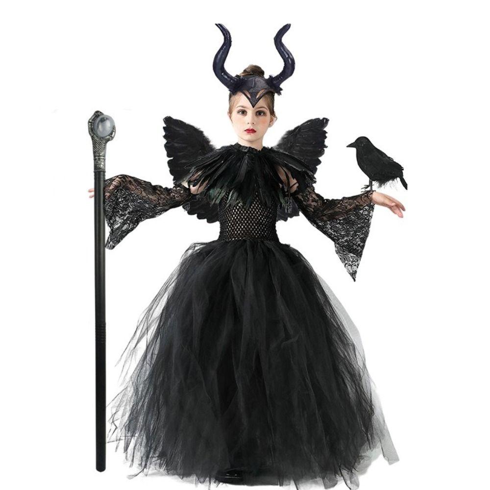 Black Mesh Cosplay Dress Black Tulle Black Mesh Princess Dress Evil Queen Outfit All Saint's Day