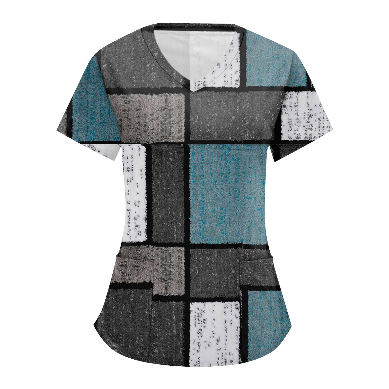 Женские топы с короткими рукавами и v-образным вырезом с принтом — фото 5