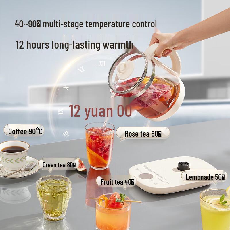 Supor 1,5L Elektrischer Glas-Gesundheitskessel