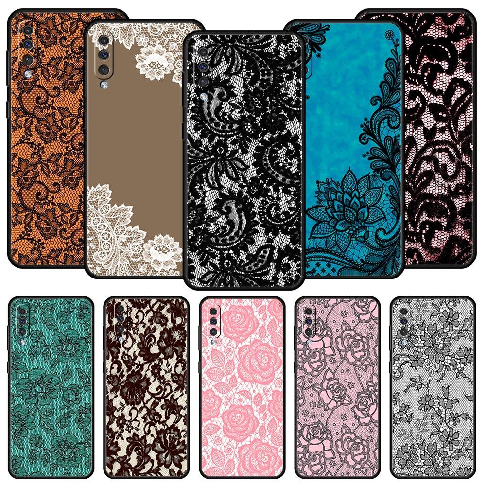 Lace Printed Phone Case For Samsung A26 A36 A56 A54 A52 A50 A70 A40 A20E A12 A14 A16 A22 A24 A42 A34 A32 5G A04s A06 5G Cover