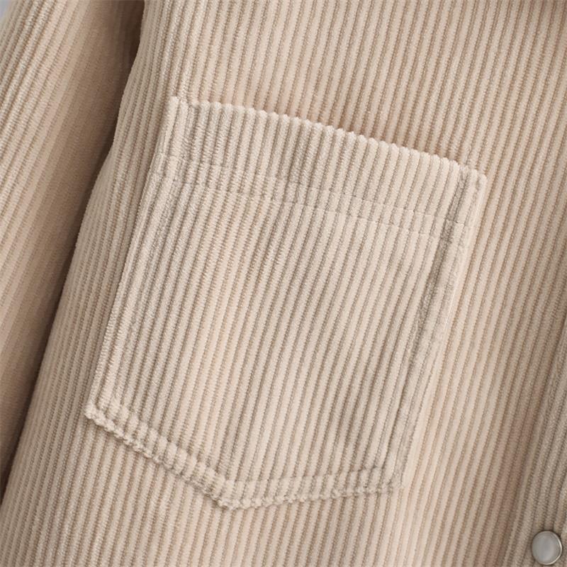 Women's Fleece-Lined Corduroy Shirt: Slim, Warm, and Versatile for 2025 Autumn/Winter Collection