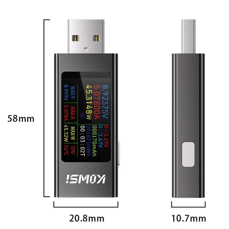 USB-Tester DC Digitales Voltmeter Amperemeter Strom Spannungsmesser Volt Amperemeter Detektor Powerbank Ladegerät Anzeige 4-30V 6.5A