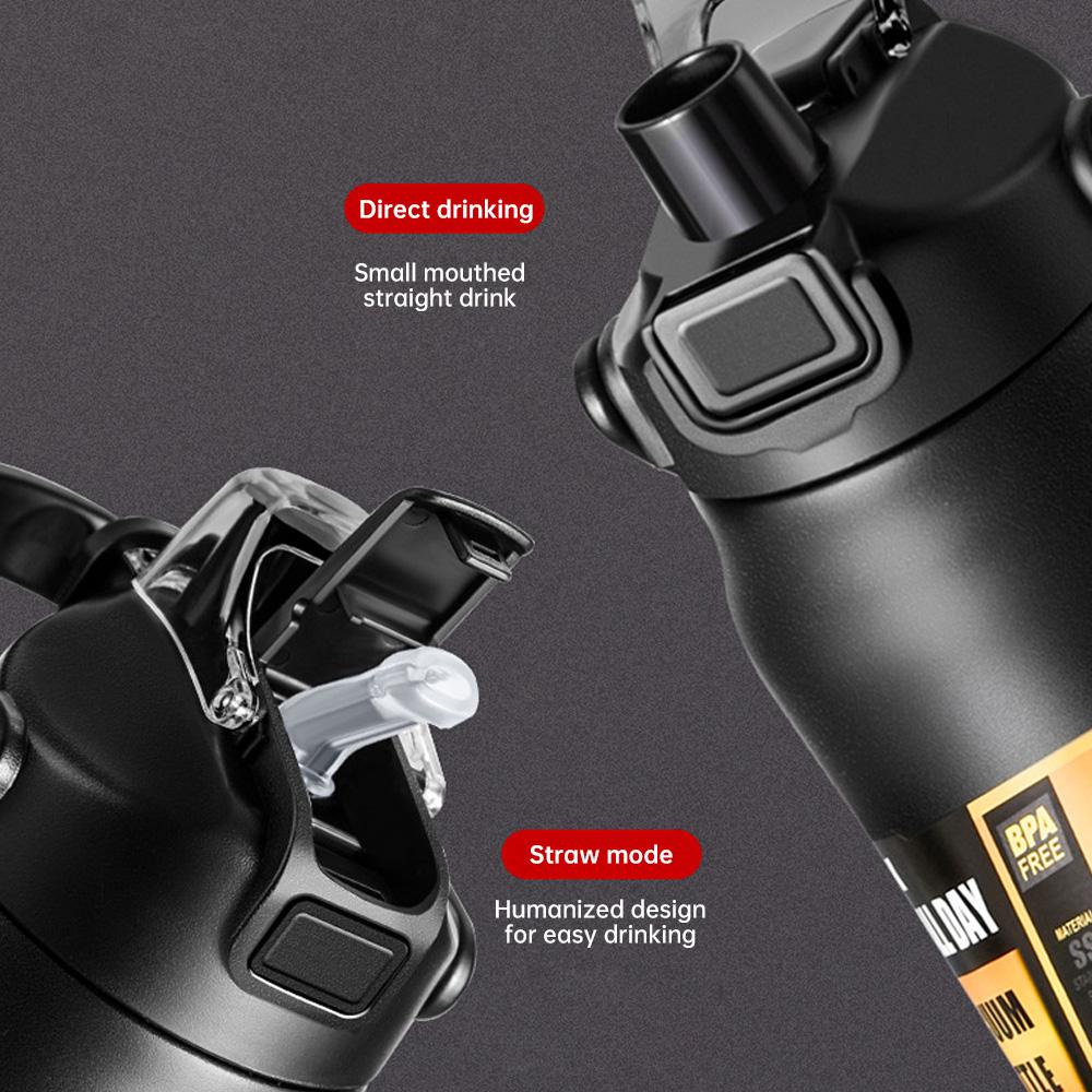 Bouteille Thermos en Acier Inoxydable 1500ML Thermos Portable Grande Capacité Bouteille d'Eau Thermos à Vide Sportive Bouteille d'Eau Froide et Chaude
