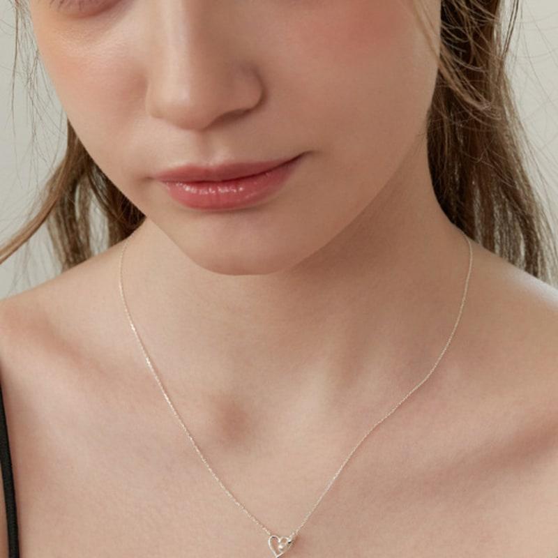 TATIANA (925 Silver) Heart Inside Pearl Necklace NZ2183