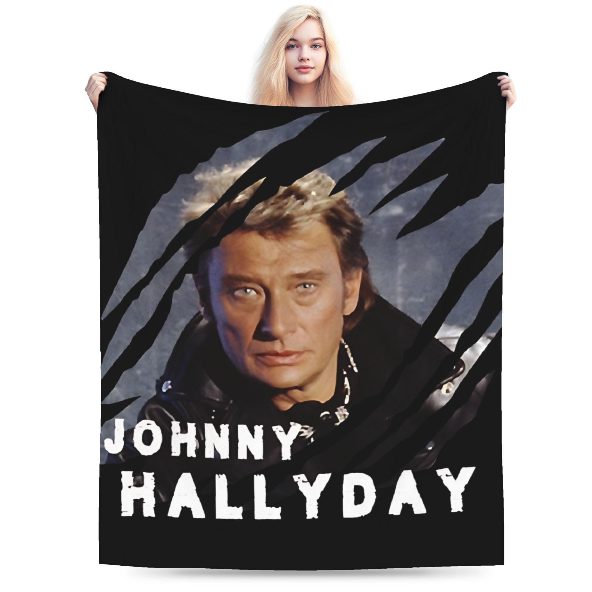 

Johnny Hallyday Plush Blankets Children Flannel Throw Blanket For Bedroom Warm Soft Quality Bedspread Gift Idea 75x90cm