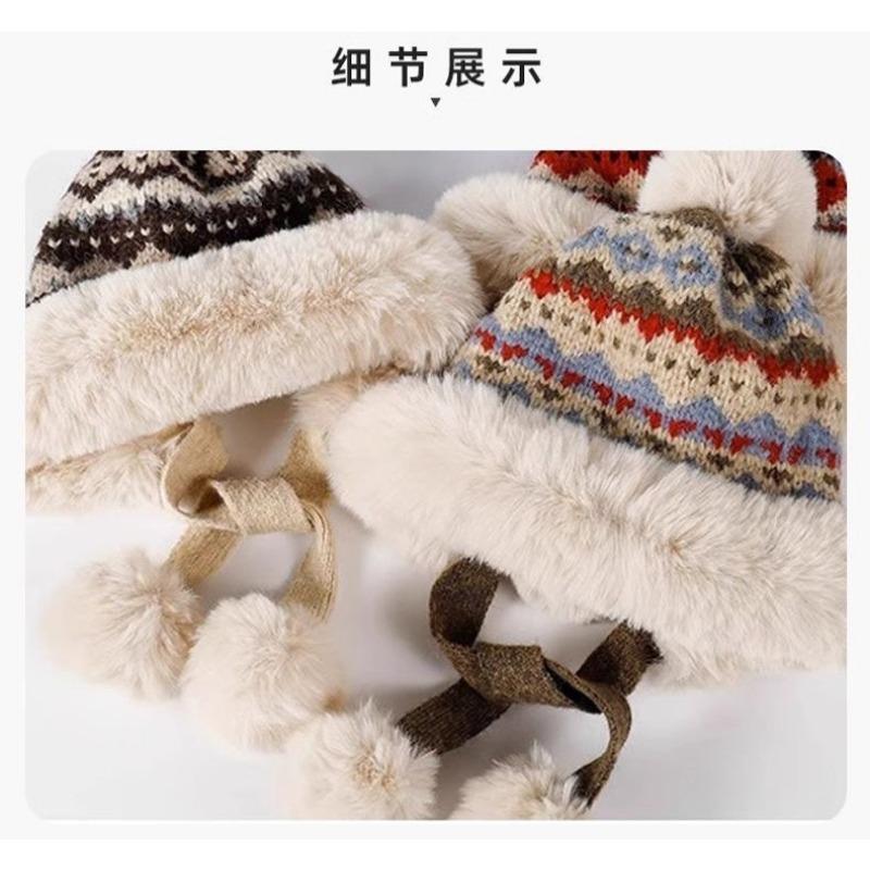 Women S Cute Plush Knit Winter Hat Earmuff Warm Lei Feng Hat