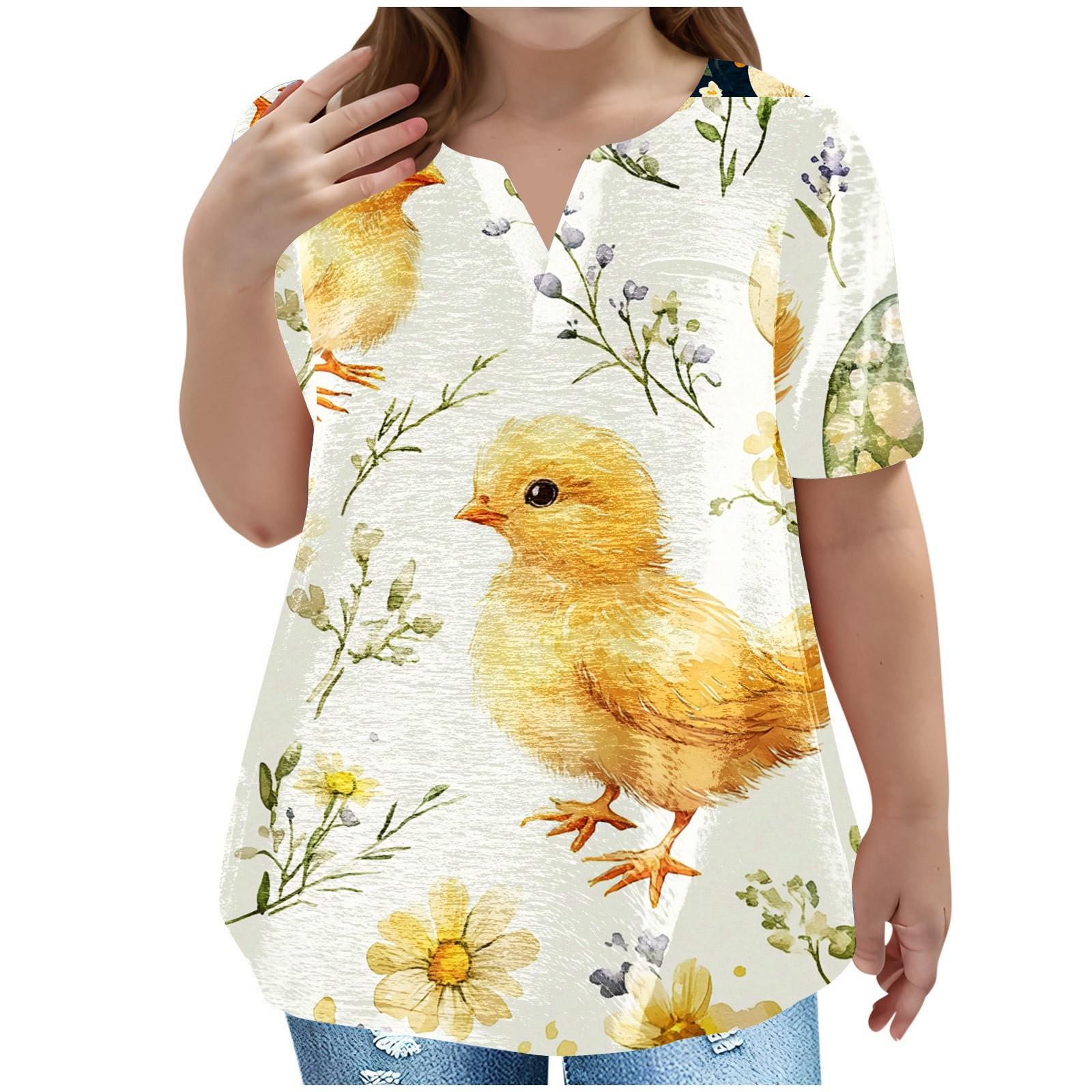 

Детская пасхальная футболка, повседневная мода, топ с V-образным вырезом, короткими рукавами и карманами 160 жёлтый