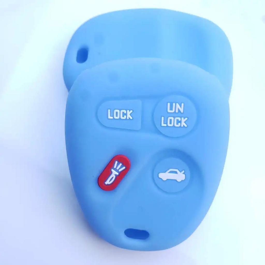 4 Buttons Key Fob Cover Jacket Silicone Key Protector Case For Gmc Buick Lesabre Cadillac Pontiac Chevrolet