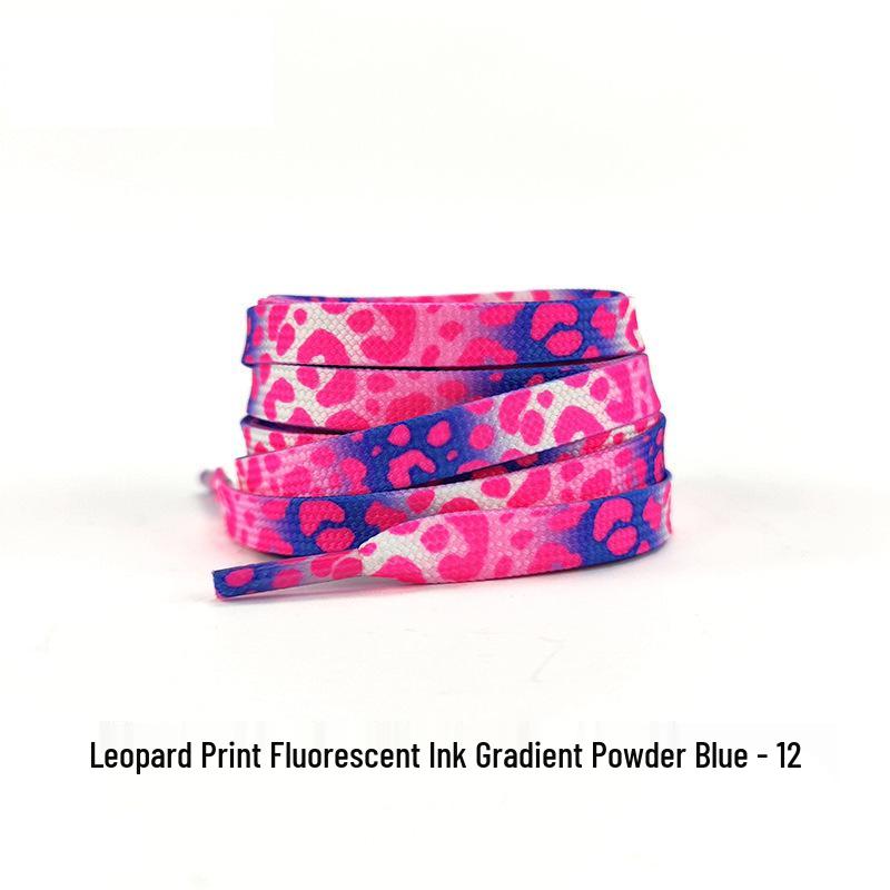 Fluorescent Leopard Tie-Dye Shoelaces for AJ1, AF1, Canvas Unisex Shoes