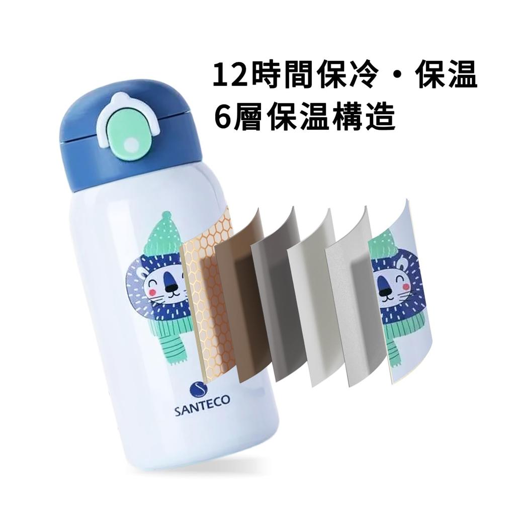 SANTECO MARA Thermos Water for with Direct Sports Drink Carbonated Drink Keeps Drinks Cold or Vacuum Wide 316 Stainless Stylish and Cute Design for