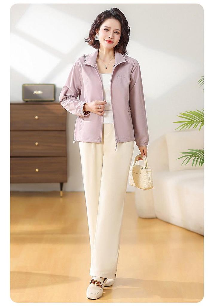 2026 Spring Fashion Sun Protection Jacket for Middle-Aged & Elderly Women - Lightweight, Stylish Summer Wear