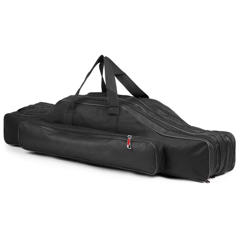 Lixada 3 Layers Fishing Pole Bag Portable Folding Rod Carry Case Fishing Reel Tackle Storage Bag Case