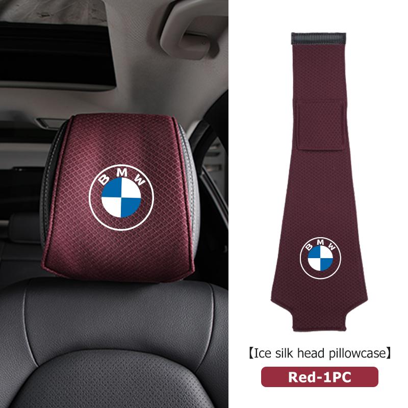 

Car Ice Silk Headrest Cover Neck Storage Pillowcase Accessories For BMW E87 E70 E91 E30 G20 E92 E93 E60 E46 E90 G30 E53 X1