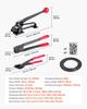 Steel Banding Strapping Kit, Heavy Duty Banding Sealer Tool with 183 M Binding Straps, 300 Metal Seals, Manual Pallet Packaging Strapping Kit for