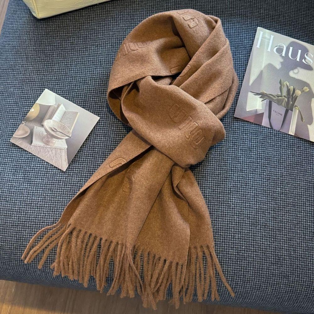 

Letter Pattern Cashmere Scarves Long Warm Scarves New Shawl кавовий