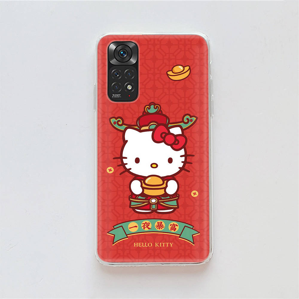 KT62 Cute Hello Kitty Case for Samsung A04 A14 A23 A34 A54 M23 M33 M52 M53 Realme 10 9 C30S C35 C55 VIVO Y02S Y21 Y33S Y51 X80 Pro Clear Cover