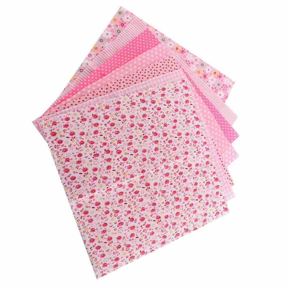 7Pcs Pure Cotton Material Fabric Bundle 50*50cm Square Size Pre-cut Fabric Dorm Bedding Making